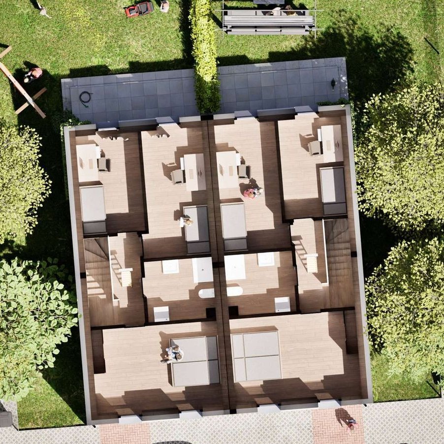 Budynki jednorodzinne w zabudowie bliźniaczej- DUŻE OGRODY