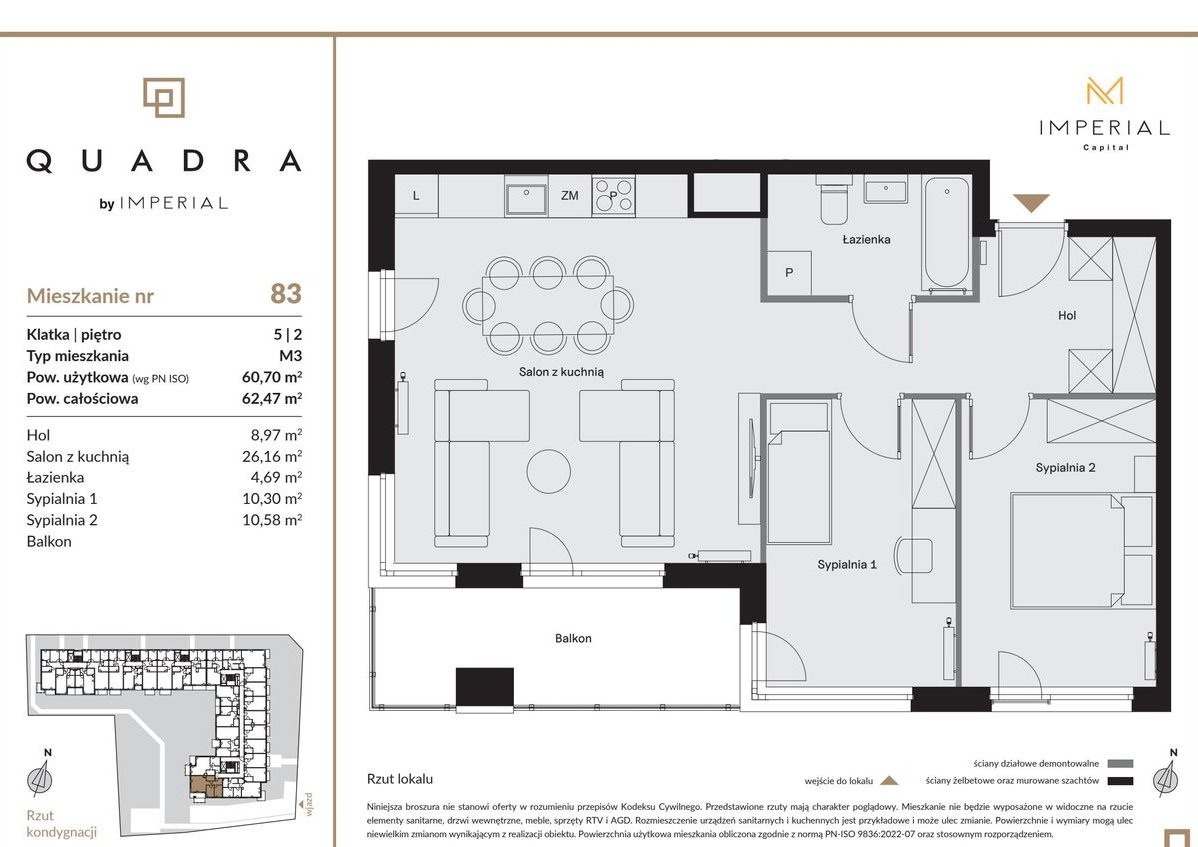 3-pokojowe mieszkanie 60m2 Bez Prowizji