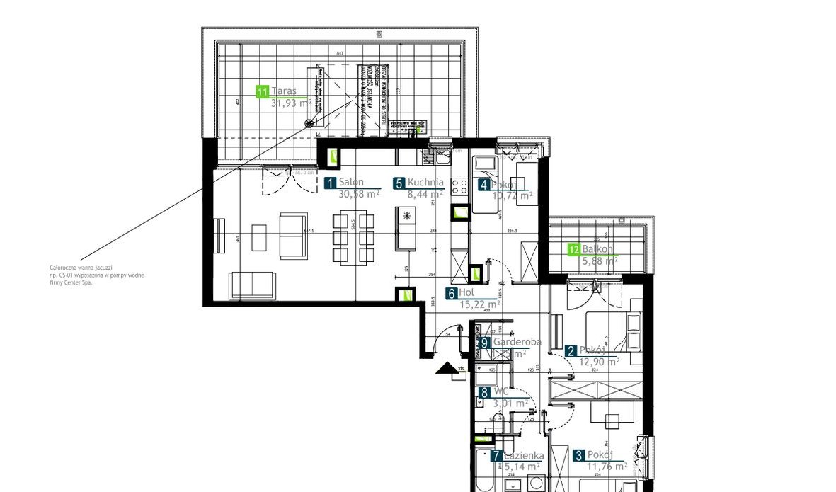 Wyjątkowy Apartament z przepięknym TARASEM ponad 31m2! Metro!