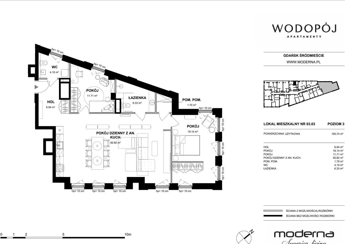 3-pokojowe mieszkanie 100m2 Bez Prowizji