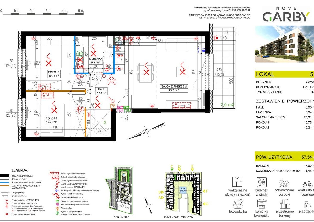 3-pokojowe mieszkanie 57m2 + balkon Bezpośrednio