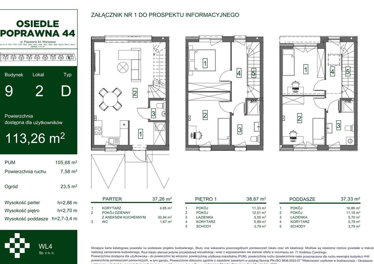 4-pokojowy dom 113m2 + ogródek Bez Pośredników
