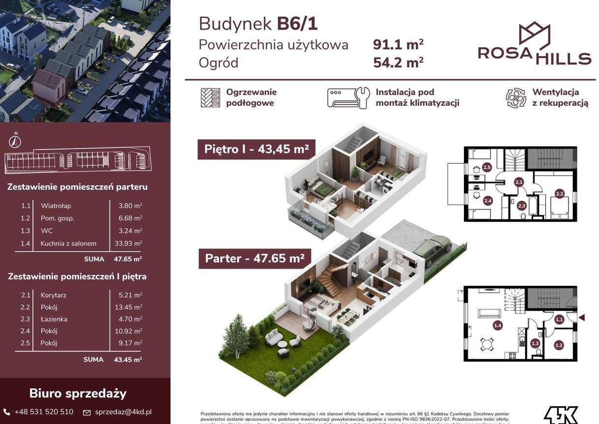 4-pokojowe mieszkanie 91m2 + ogródek Bez Prowizji