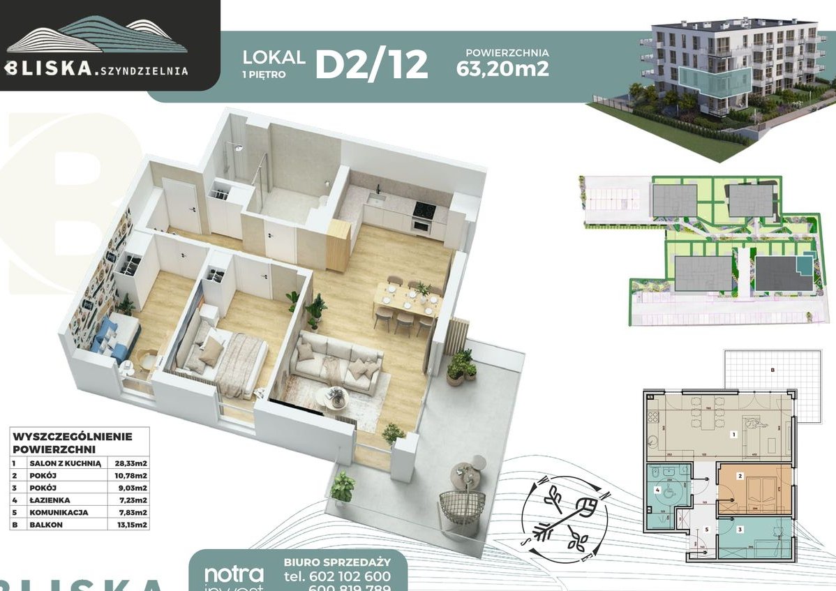 Bliska4.Szyndzielnia | mieszkanie 3-pok. | D2/12