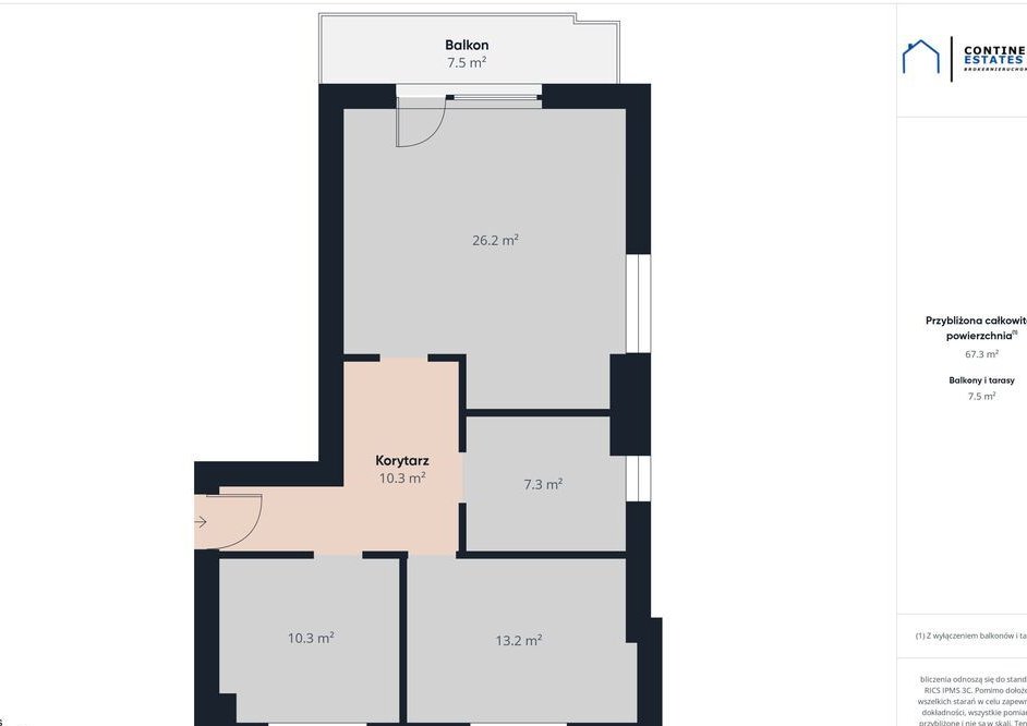 Mieszkanie 66m2 w Centrum | Balkon | 2p | nr 4