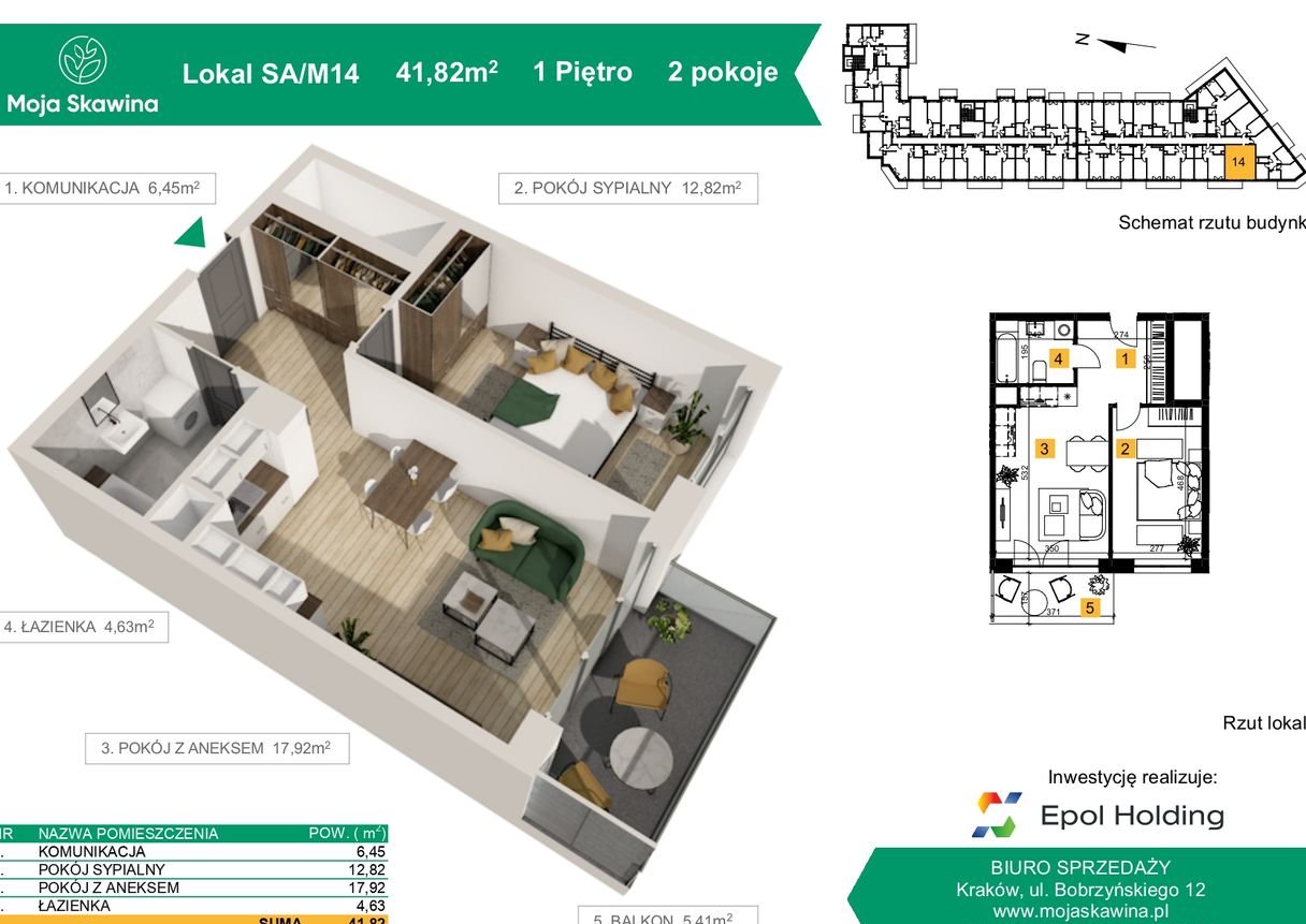 Mieszkanie 2 pokojowe z balkonem