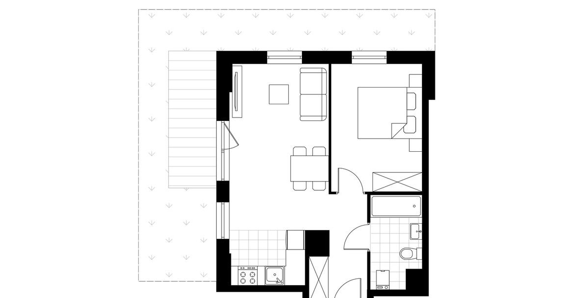 2-pokojowe mieszkanie 42m2 + ogródek