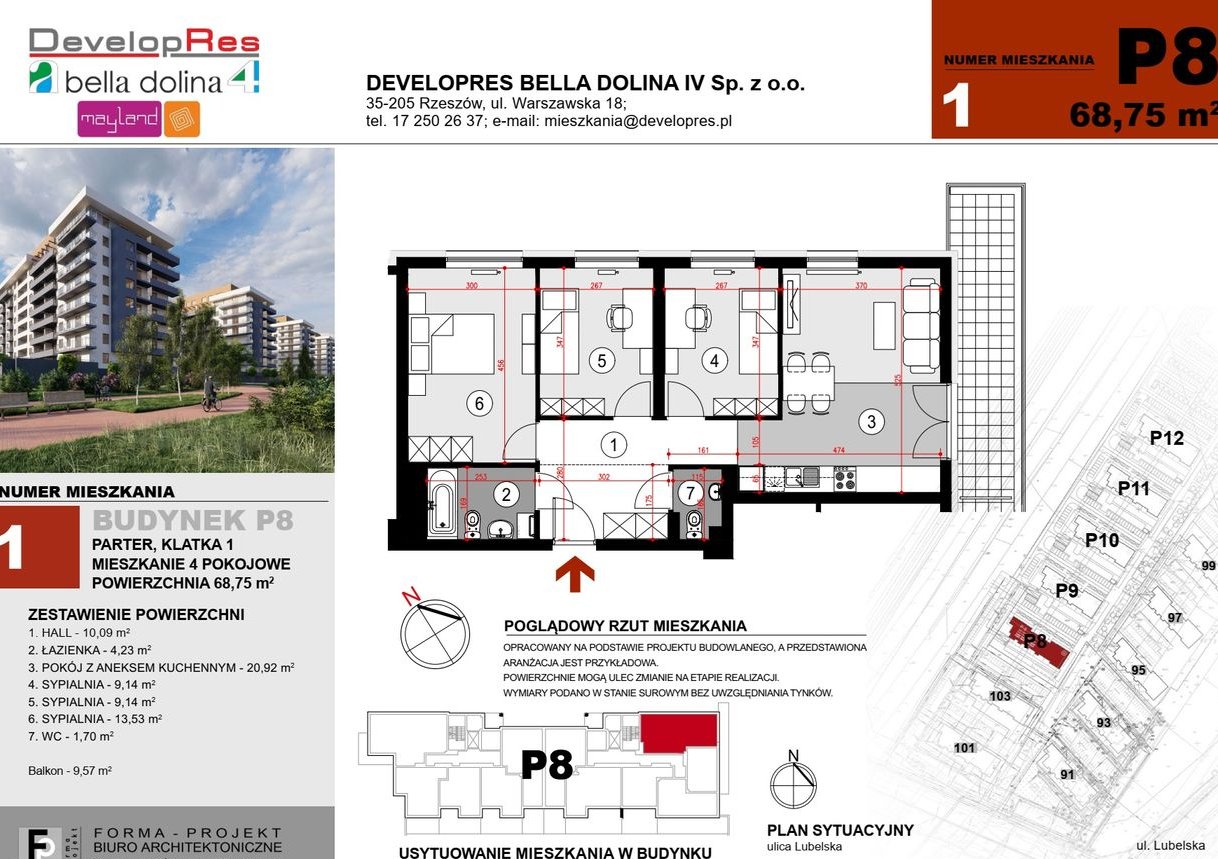 Mieszkanie z dużym balkonem | P8-1