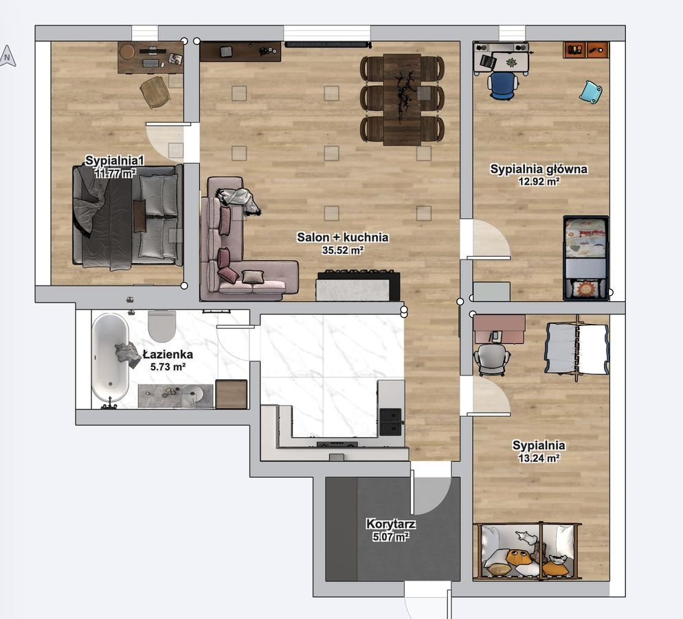 4-pokojowe mieszkanie z potencjałem – 85 m² do generalnego remontu