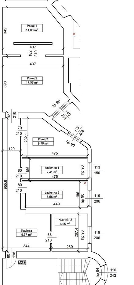 82,47 m² | 3 pokoje | Stare Miasto – ul. Działyńskich 7