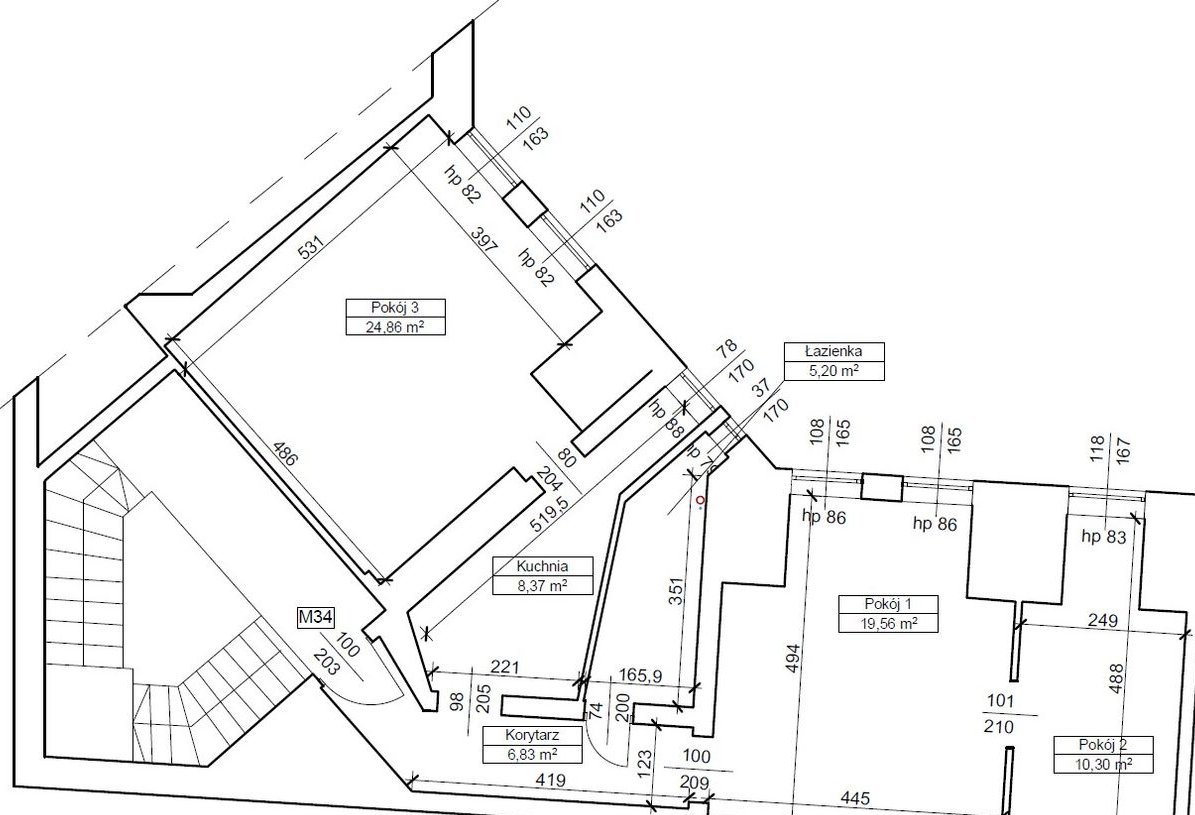 75,12 m² | 3 pokoje | Stare Miasto – ul. Działyńskich 7 | potencjał