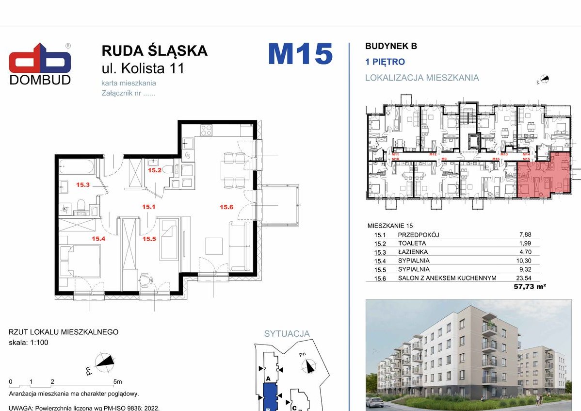 Ruda Śląska, 57m2, 7850zł/m2, nowe