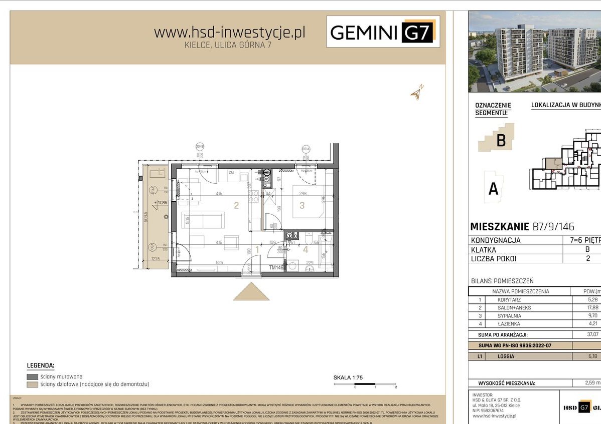 Gemini G7 | mieszkanie 2-pok. | B7-9-146