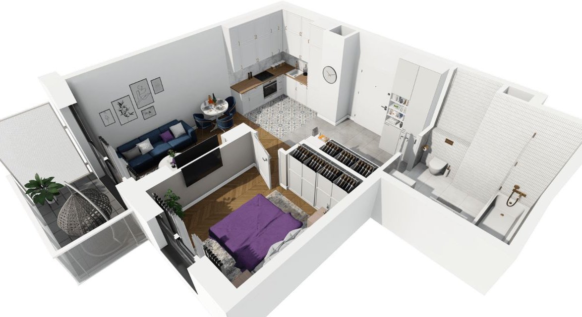 Wysoko - 8.piętro | 2pok. 40m2 z Balkonem | TANIE - MP w hali