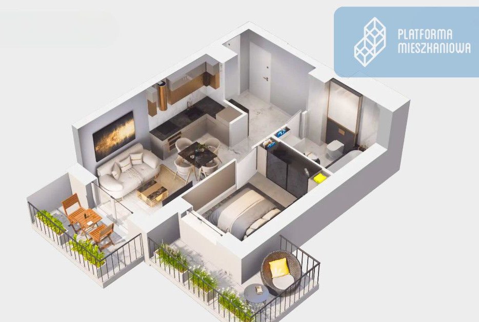 2 pokoje z balkonem |