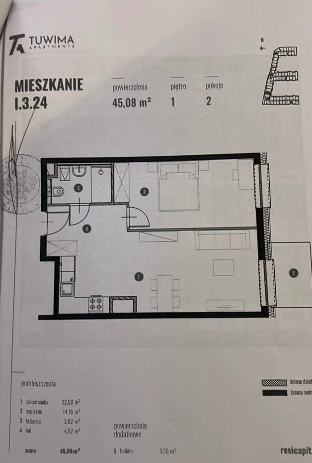 Nowoczesne mieszkanie w stanie deweloperskim – ul. Tuwima 88, Łódź