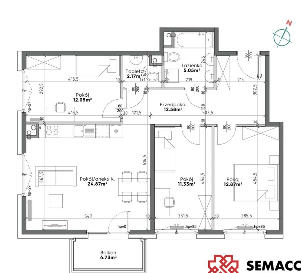 4 Pokoje| Prądnik Biały| brak Pcc | 80,92 m2