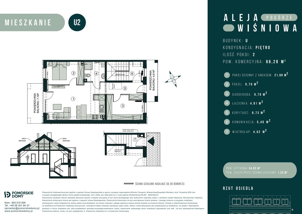 Aleja Wiśniowa Pogórze | mieszkanie 66,28 m2 |U_2