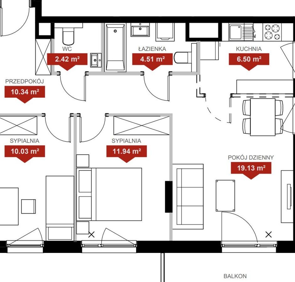 Jeżyce, 3 pokoje, blisko centrum