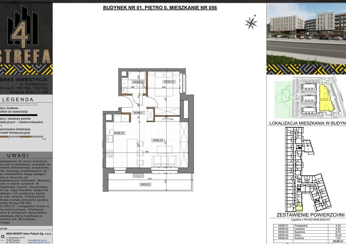 2-pokojowe mieszkanie 42m2 + taras Bezpośrednio