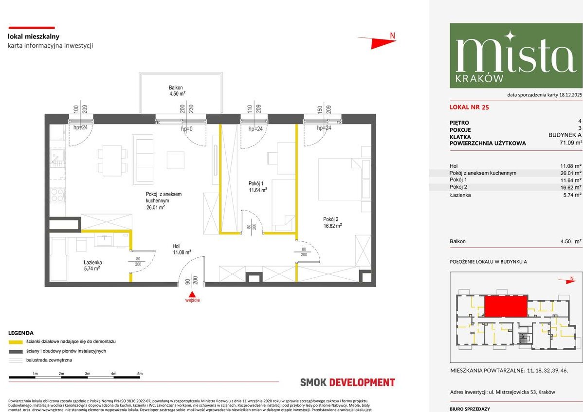 3-pokojowe mieszkanie 71m2 + balkon Bezpośrednio