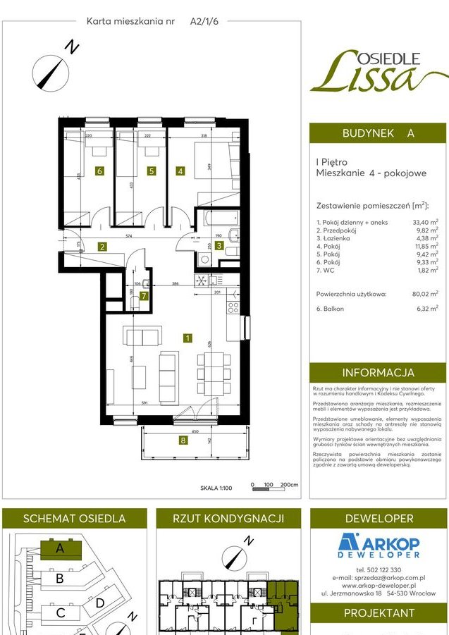 4-pokojowe mieszkanie 80m2 + balkon