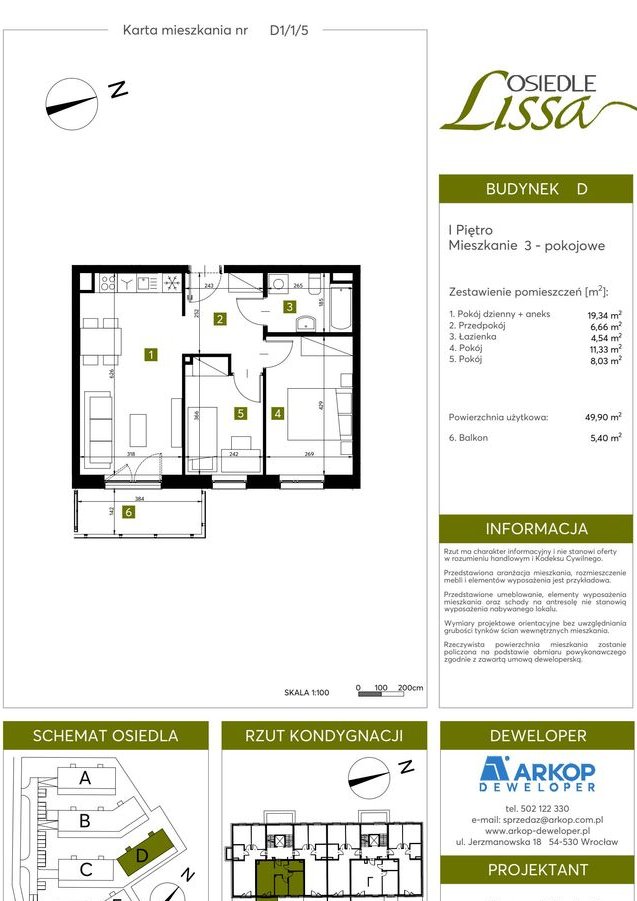 3-pokojowe mieszkanie 49m2 + balkon Bezpośrednio