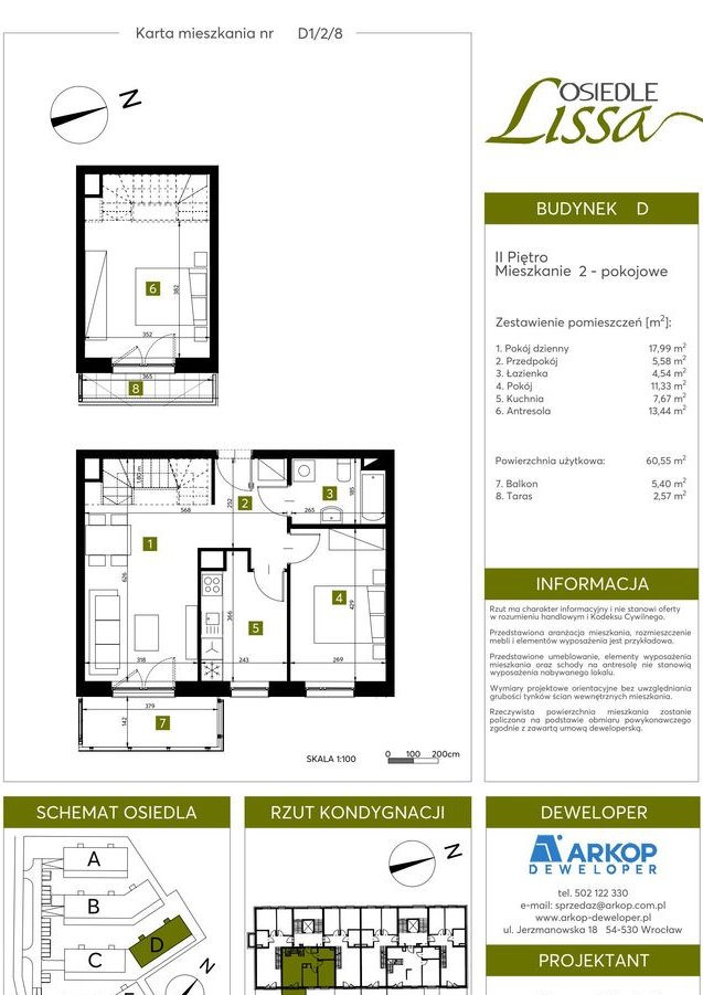 2-pokojowe mieszkanie 60m2 + taras Bezpośrednio