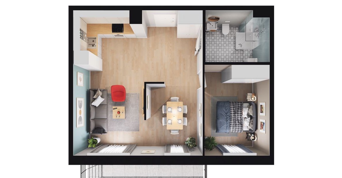 2-pokojowe mieszkanie 50m2 + balkon Bezpośrednio