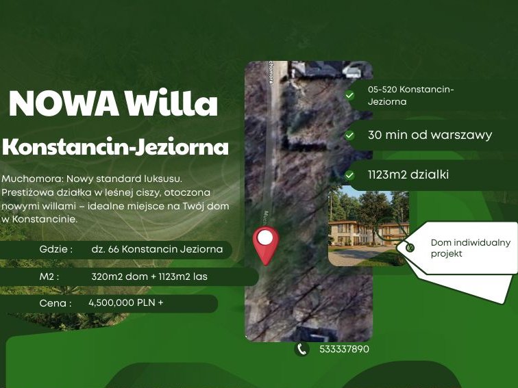 Ul. MUCHOMORA: Nowa Rezydencja 320m². Luksus, Spokój, Prestiż.