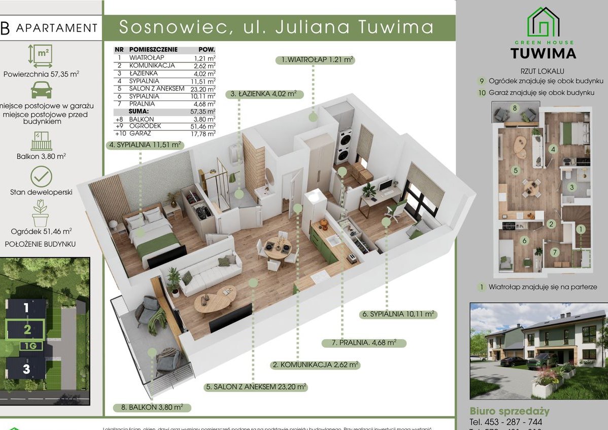 Mieszkanie 3 pokojowe na piętrze