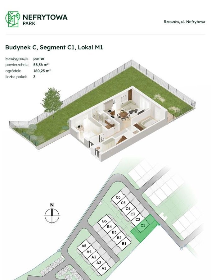 180m2 Ogród - 3 Pokoje - 2 Miejsca Postojowe