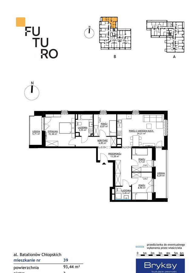 5-pokojowe mieszkanie 93m2 + 2 loggie Bez Prowizji