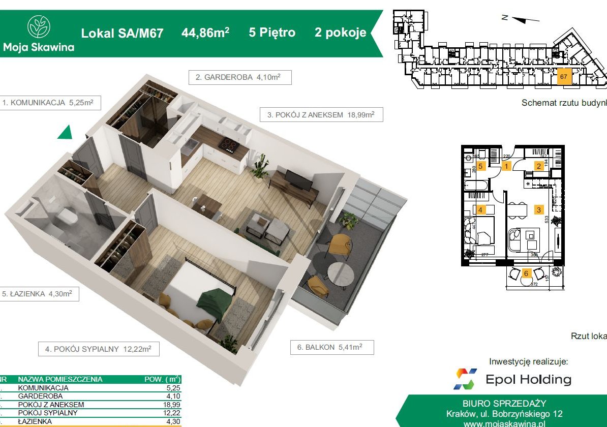 Mieszkanie 2 pokojowe z balkonem