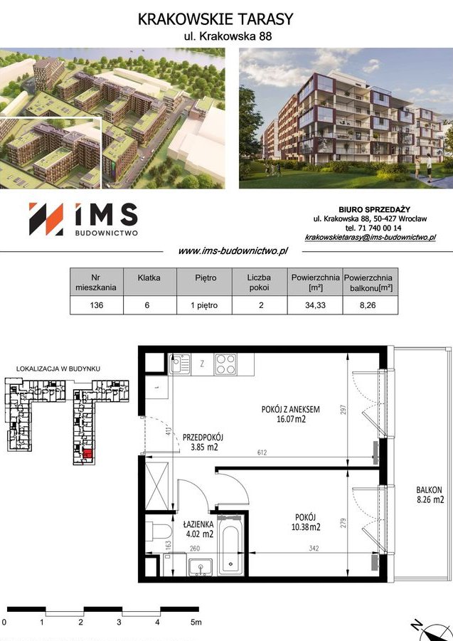 2-pokojowe mieszkanie 34m2 + balkon Bez Prowizji