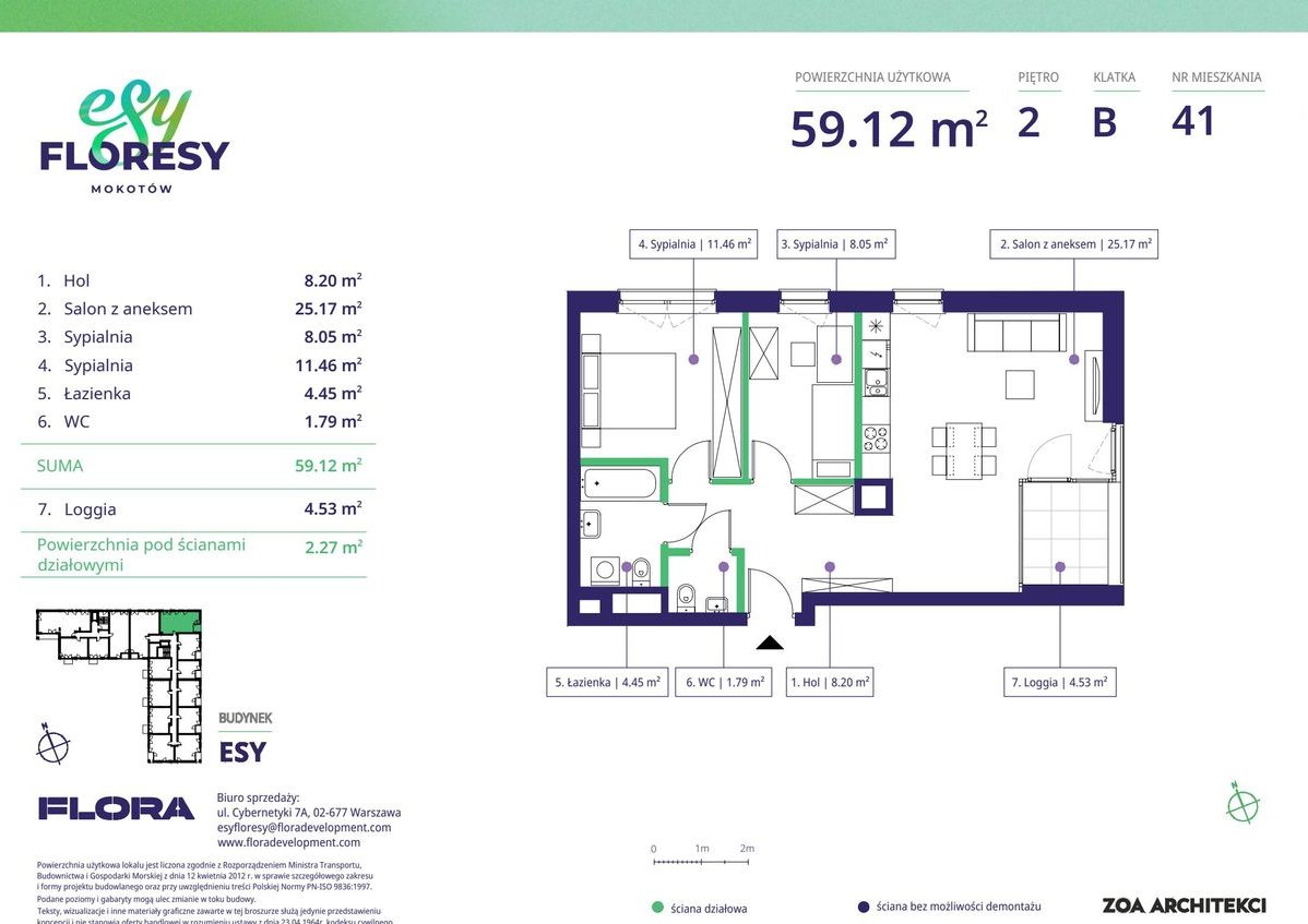 3-pokojowe mieszkanie 59m2 + loggia Bez Prowizji