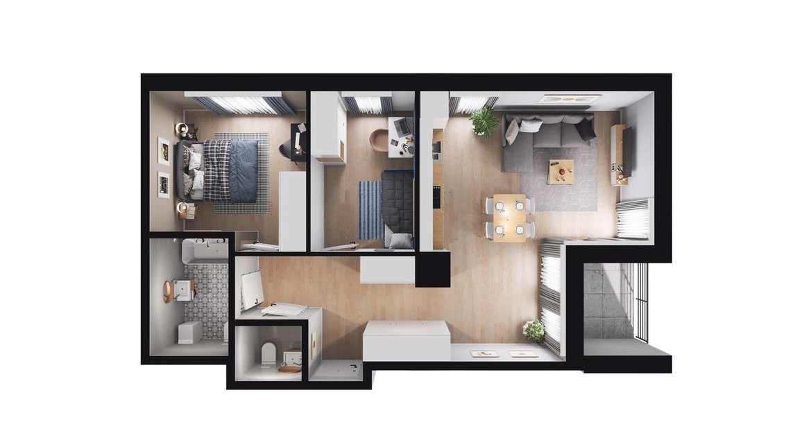 3-pokojowe mieszkanie 59m2 + loggia Bez Prowizji