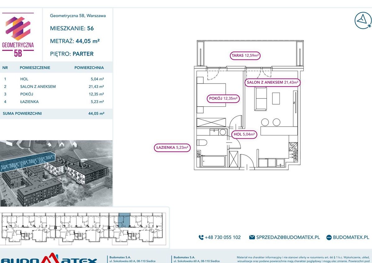 Geometryczna | mieszkanie 2-pok. | 56B