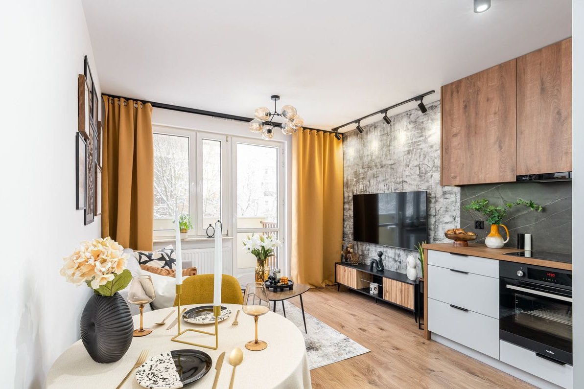 Stylowe, dwupokojowe mieszkanie, w pełni wyposażone, Rusznikarska 13