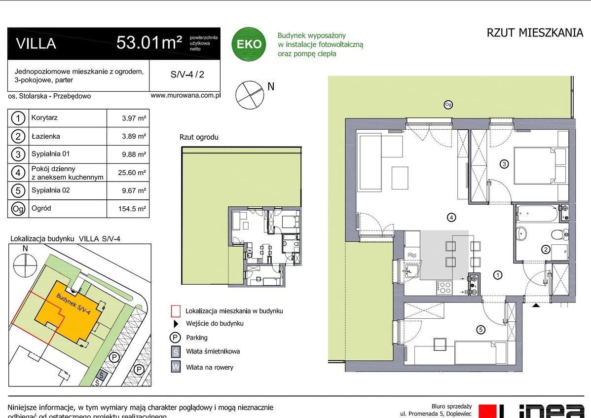 3-pokojowe mieszkanie 53m2 + ogródek Bez Prowizji