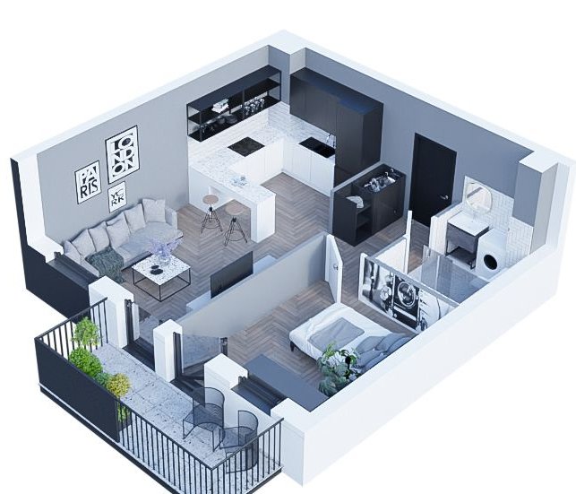 Mieszkanie z balkonem Osiedle Tulipanova Kobylin | 38,62 m² | winda