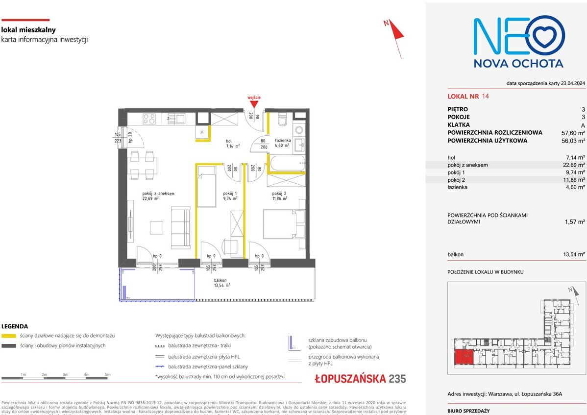 3-pokojowe mieszkanie 55m2 + balkon Bez Prowizji