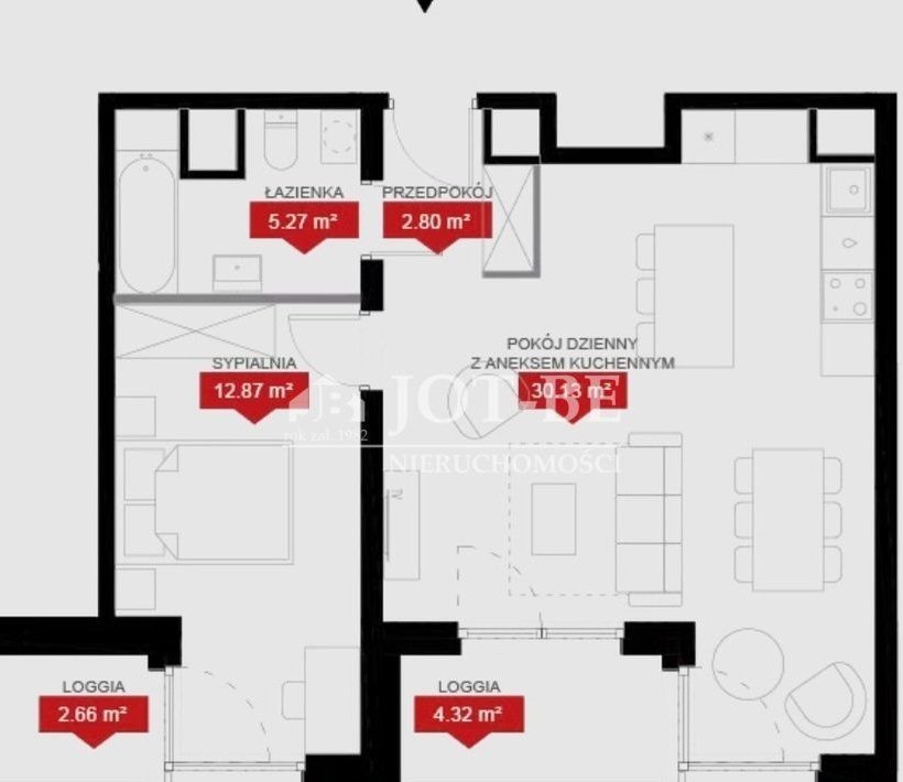 Zachodnie mieszkanie z dwoma loggiami