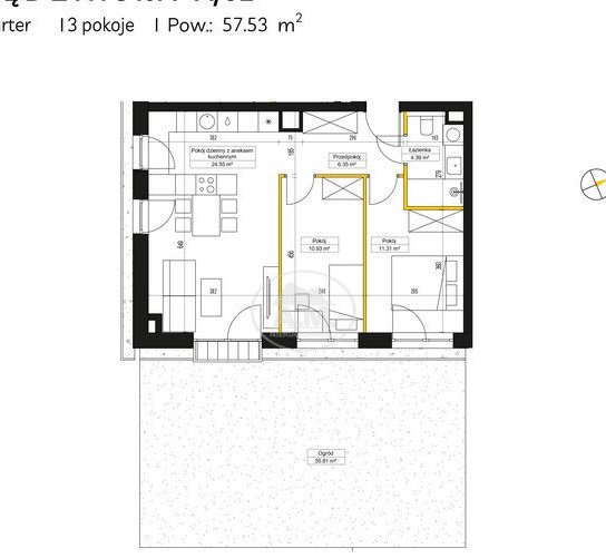 Trzypokojowe mieszkanie z ogródkiem Październik 26