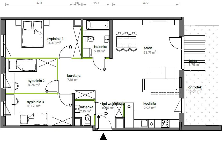 HIT! 4 POK *PRZESTRONNY UKŁAD *OGRÓDEK Z TARASEM *GOTOWE DO ODBIORU!!!