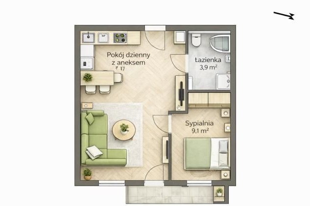 2 pokoje z ogródkiem | cisza, zieleń | 2027