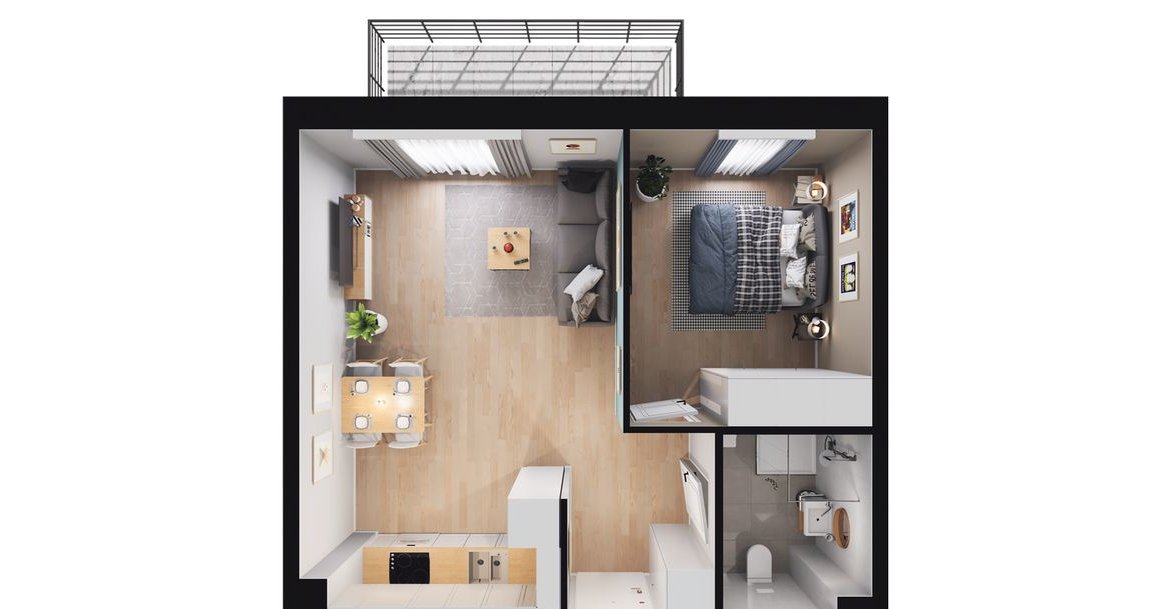 2-pokojowe mieszkanie 40m2 + balkon Bezpośrednio