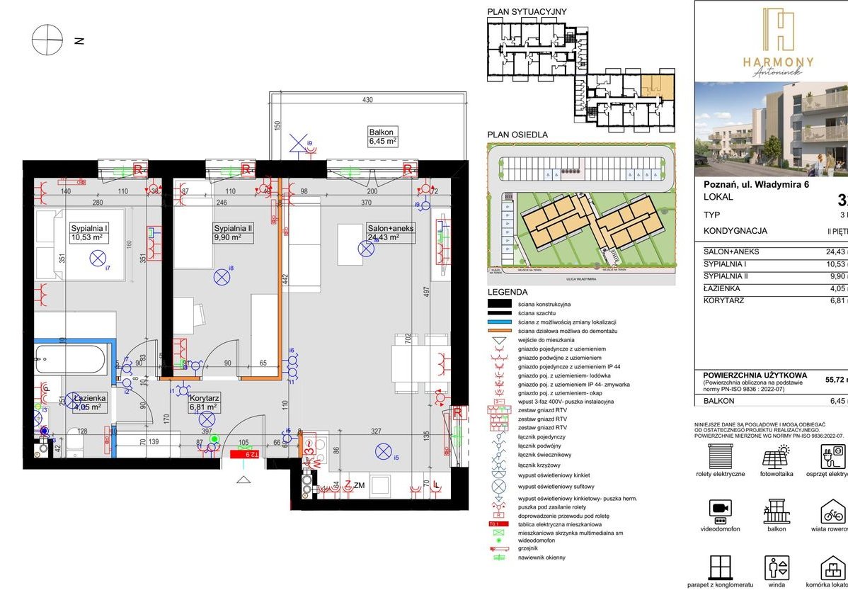 3-pokojowe mieszkanie 55m2 + balkon Bezpośrednio