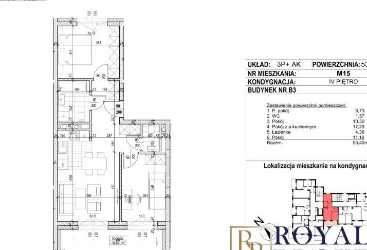 Mieszkanie os. Projektant ul. Dynowska 53.45 m2