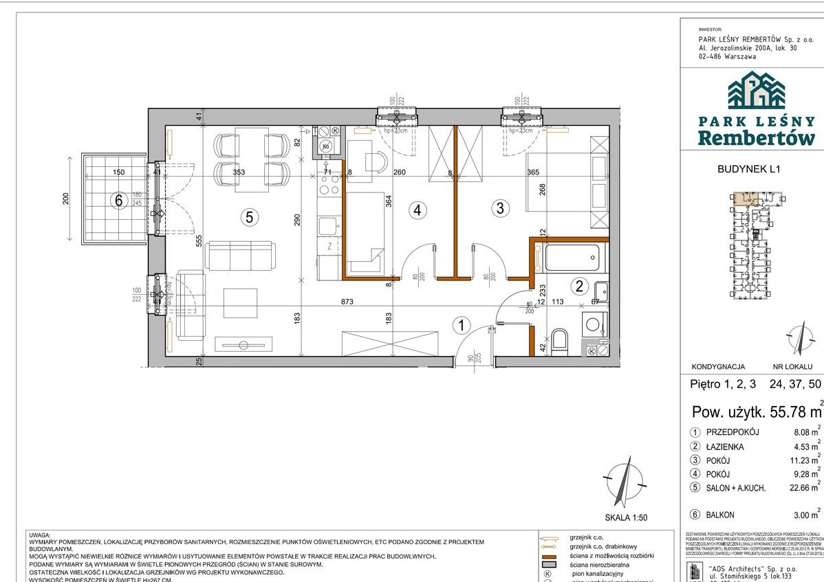 3-pokojowe mieszkanie 55m2 Bezpośrednio